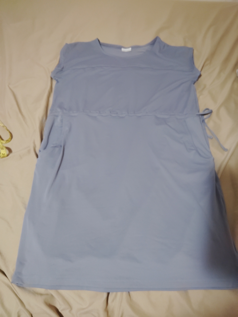 Women’s Light Blue Drawstring Waist Tunic Top